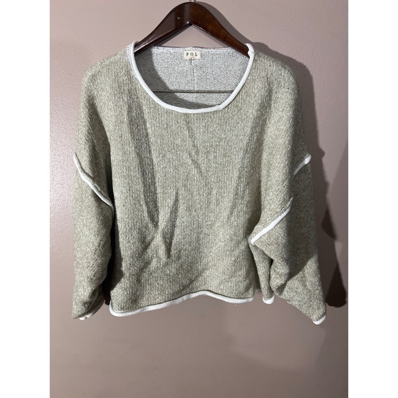 POL Green Crew Neck Sweater with Relaxed Fit - Picture 1 of 3